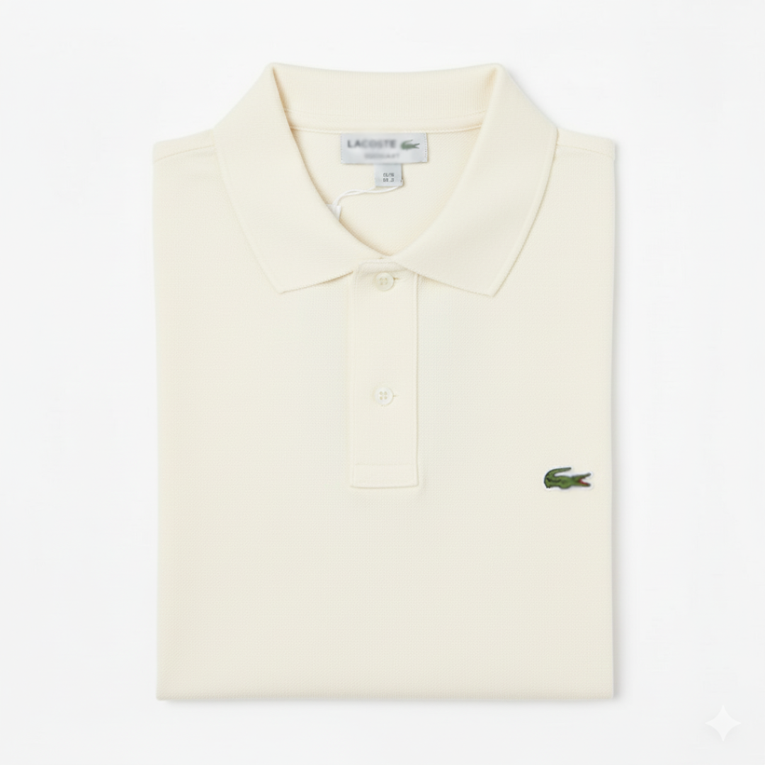 REMERA ESTILO POLO - BLANCO CREMA - LOGO TRADICIONAL LC