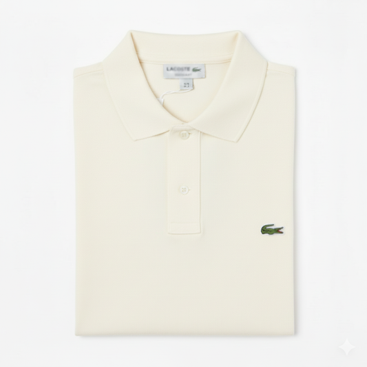 REMERA ESTILO POLO - BLANCO CREMA - LOGO TRADICIONAL LC