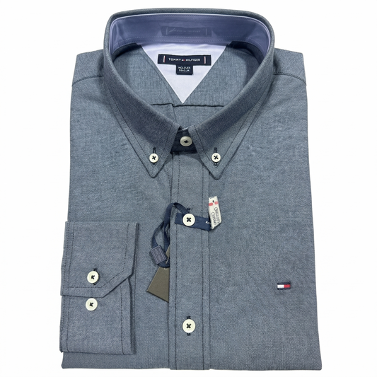CAMISA OXFORD - JEANS - LOGO COLORIDO TRADICIONAL TH