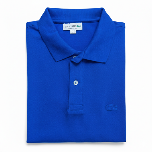 REMERA ESTILO POLO - AZUL FRANCIA - LOGO BORDADO LC