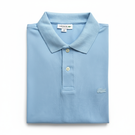 REMERA ESTILO POLO - CELESTE - LOGO BORDADO LC