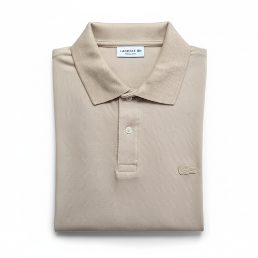 REMERA ESTILO POLO - BEIGE CLARO - LOGO BORDADO LC