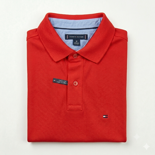 REMERA ESTILO POLO - ROJO - LOGO TRADICIONAL TH
