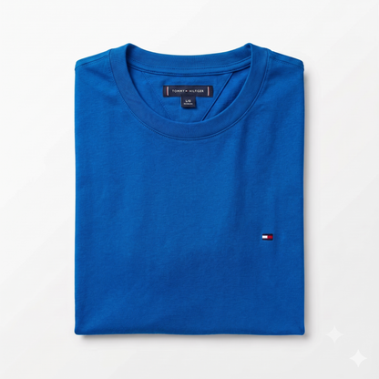 REMERA BASICA CLASICA - AZUL ELECTRICO - LOGO TRADICIONAL - TH