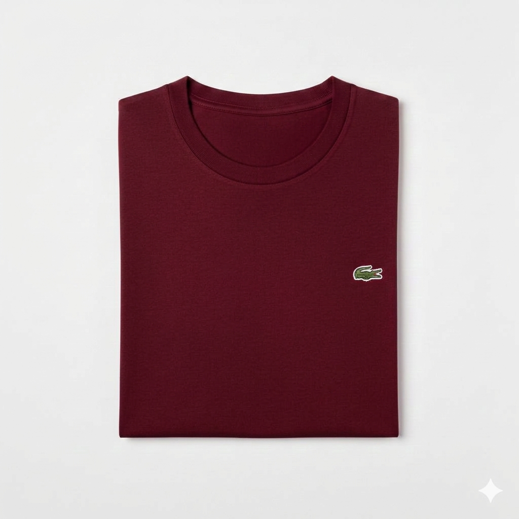REMERA BASICA CLASICA - BORDO - LOGO TRADICIONAL - LC