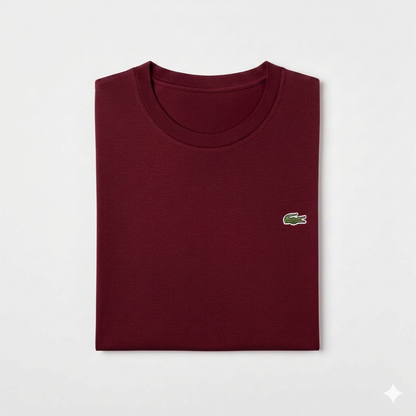 REMERA BASICA CLASICA - BORDO - LOGO TRADICIONAL - LC