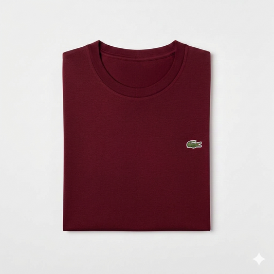 REMERA BASICA CLASICA - BORDO - LOGO TRADICIONAL - LC