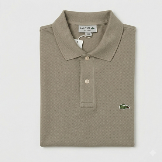 REMERA ESTILO POLO - BEIGE - LOGO TRADICIONAL LC