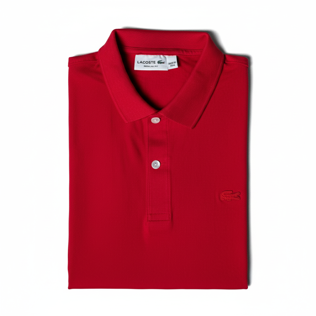 REMERA ESTILO POLO - ROJO - LOGO BORDADO LC