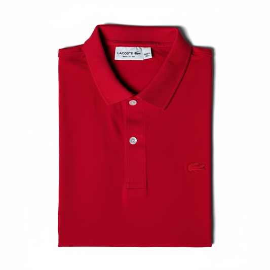 REMERA ESTILO POLO - ROJO - LOGO BORDADO LC