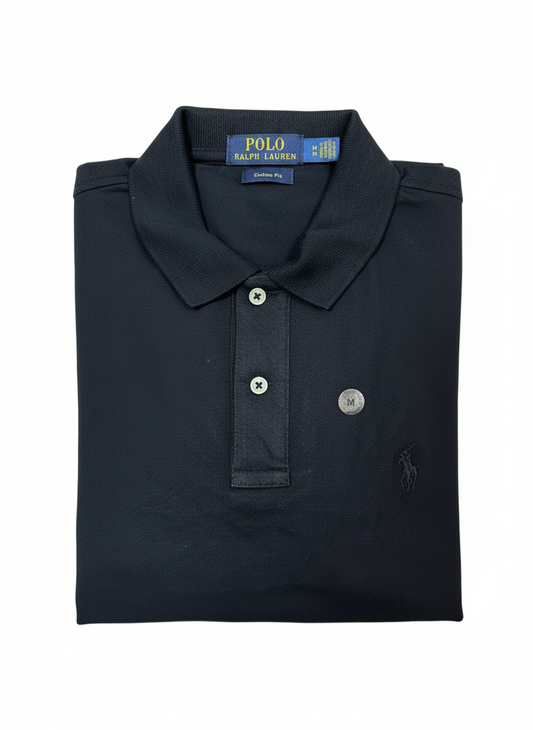 REMERA ESTILO POLO - NEGRO - LOGO TRADICIONAL RL D1