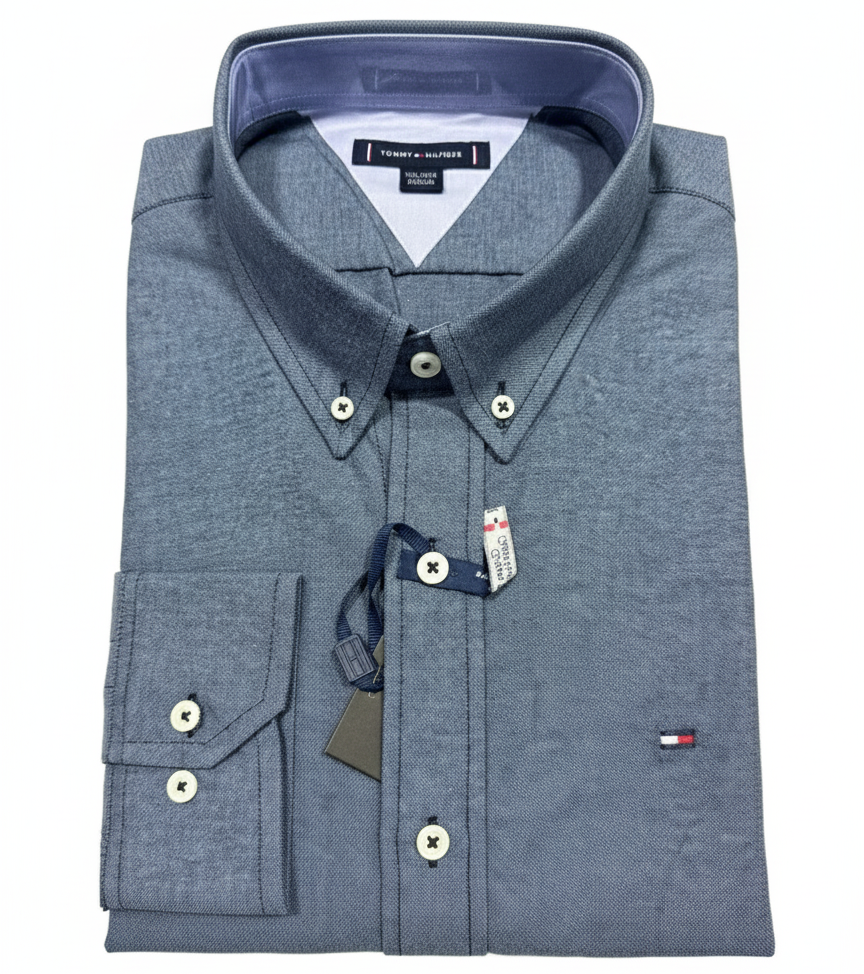 CAMISA OXFORD - JEANS - LOGO COLORIDO TRADICIONAL TH