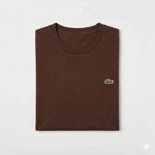 REMERA BASICA CLASICA - CHOCOLATE - LOGO TRADICIONAL - LC