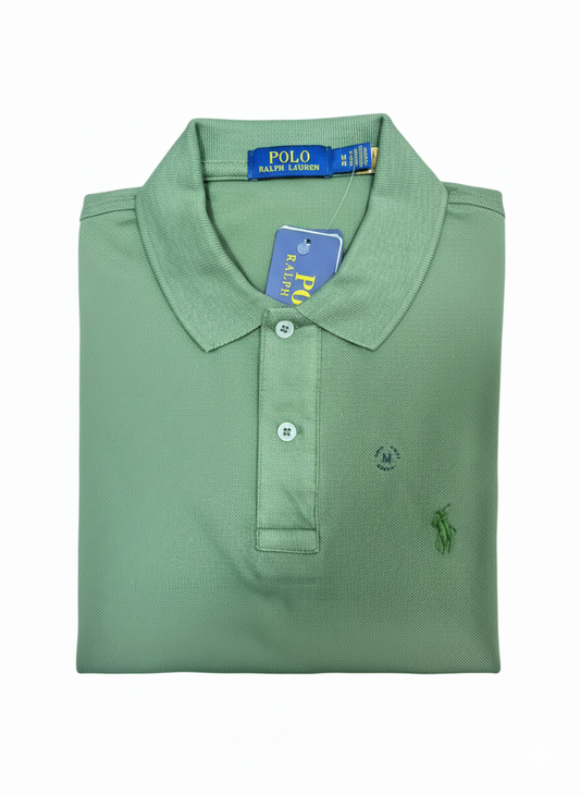 REMERA ESTILO POLO - VERDE - LOGO TRADICIONAL RL