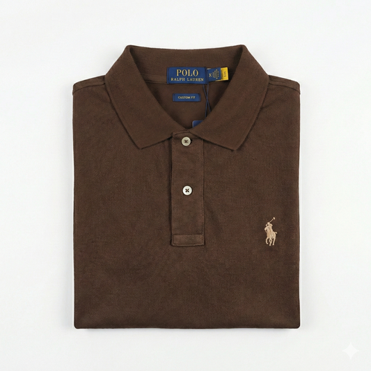 REMERA ESTILO POLO - MARRON - LOGO MON RL