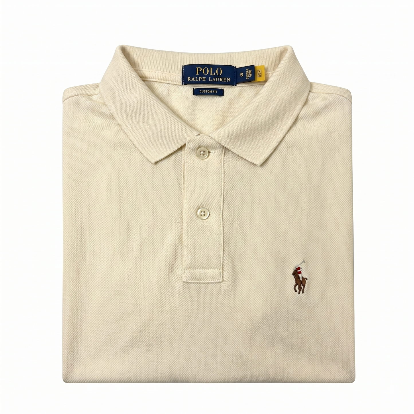 REMERA ESTILO POLO - BLANCO CREMA - LOGO TRADICIONAL RL