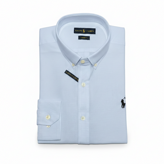 CAMISA TRICOLINI - CELESTE  - LOGO COLORIDO NEGRO RL