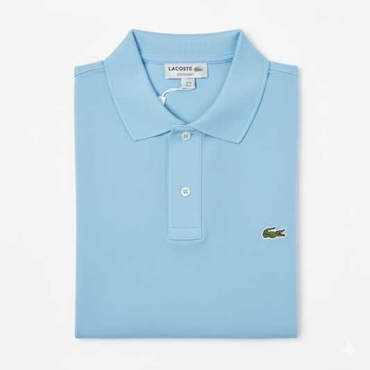 REMERA ESTILO POLO - CELESTE - LOGO TRADICIONAL LC