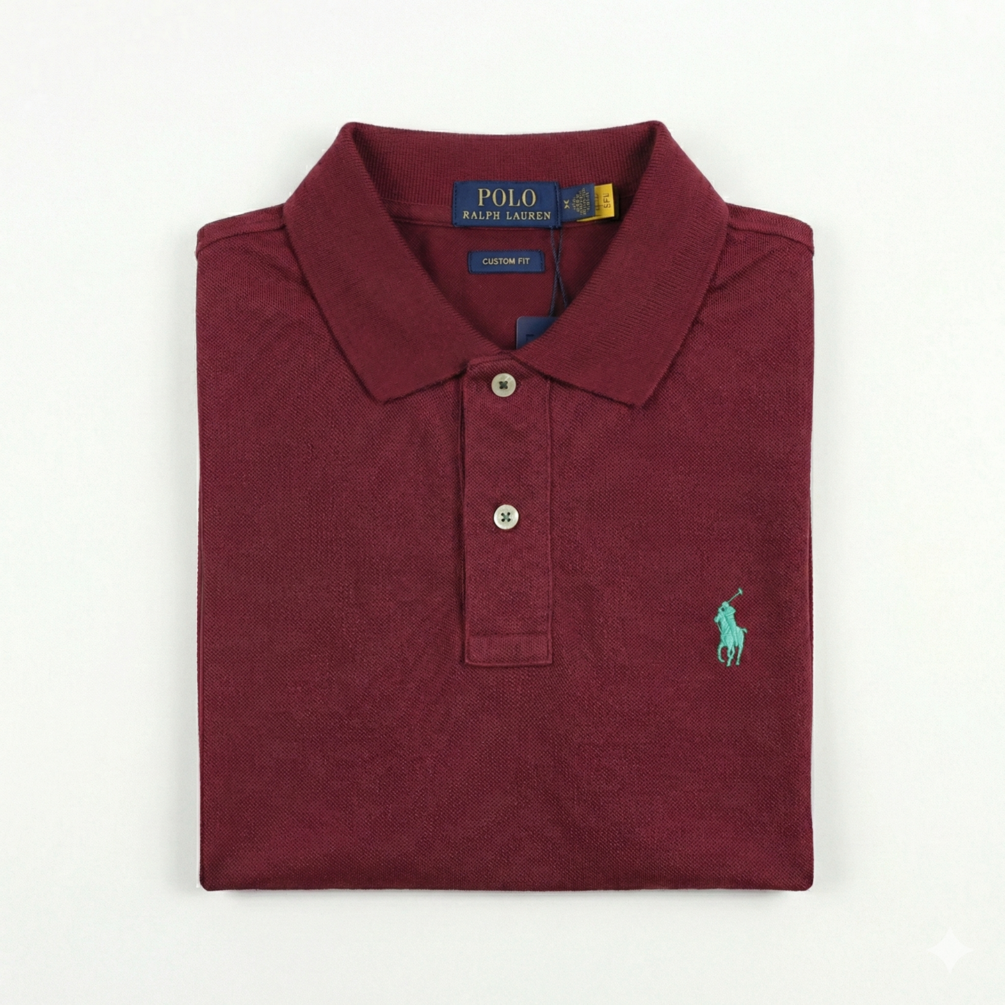 REMERA ESTILO POLO -  GRANATE - LOGO TRADICIONAL RL