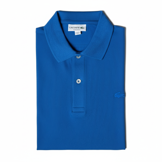 REMERA ESTILO POLO - AZUL FRANCIA - LOGO ENGOMADO LC