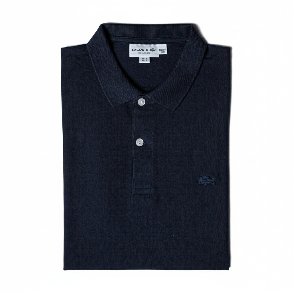 REMERA ESTILO POLO - AZUL MARINO - LOGO BORDADO LC