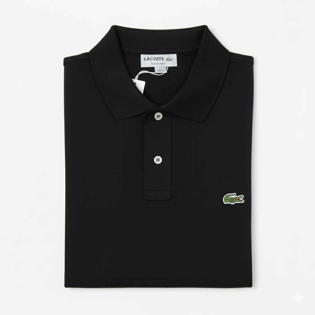 REMERA ESTILO POLO - NEGRO - LOGO TRADICIONAL LC