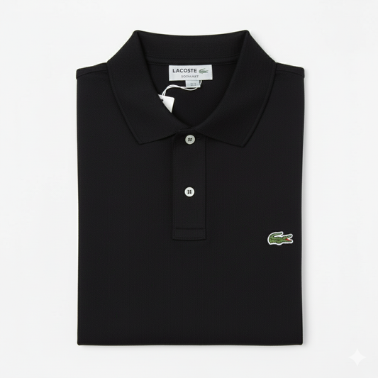REMERA ESTILO POLO - NEGRO - LOGO TRADICIONAL LC