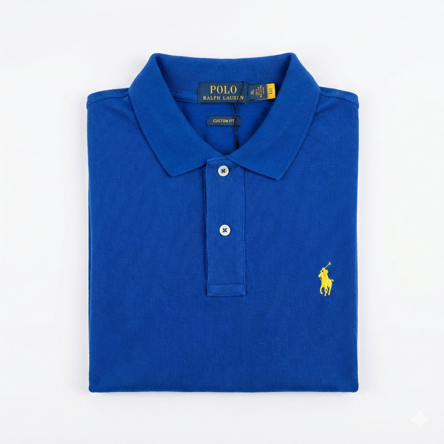 REMERA ESTILO POLO -  AZUL ELECTRICO - LOGO TRADICIONAL RL