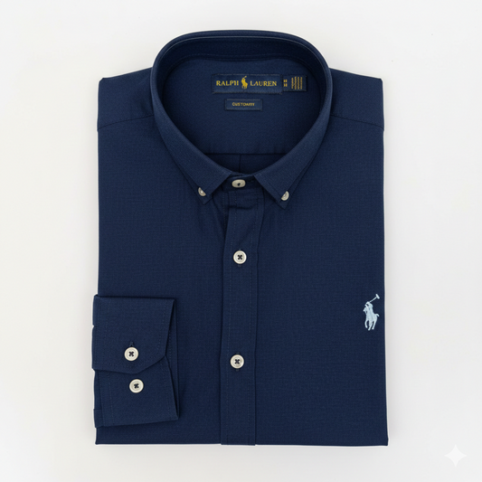 CAMISA TRICOLINI - AZUL NOCHE - LOGO COLORIDO CELESTITO CLARO RL