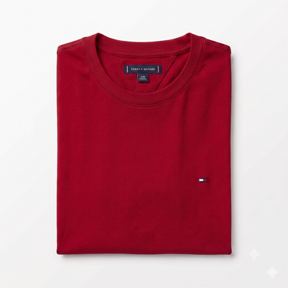 REMERA BASICA CLASICA - ROJO- LOGO TRADICIONAL - TH