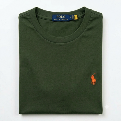 REMERA BASICA CLASICA - VERDE MATE - LOGO TRADICIONAL - RL MON