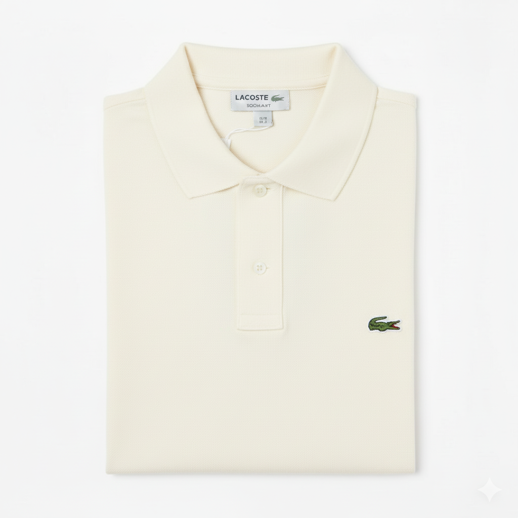 REMERA ESTILO POLO - BLANCO CREMA - LOGO TRADICIONAL LC