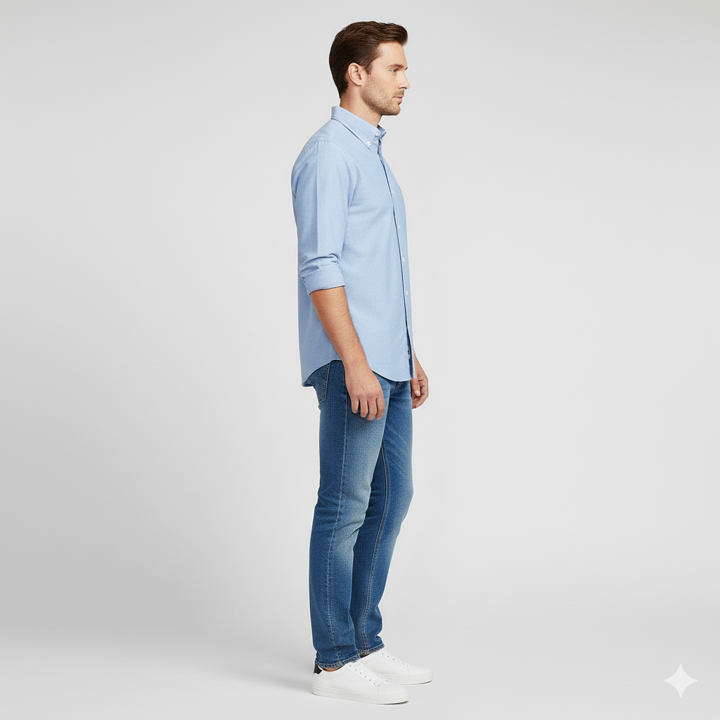 CAMISA OXFORD - CELESTE CIELO - LOGO COLORIDO AZUL RL