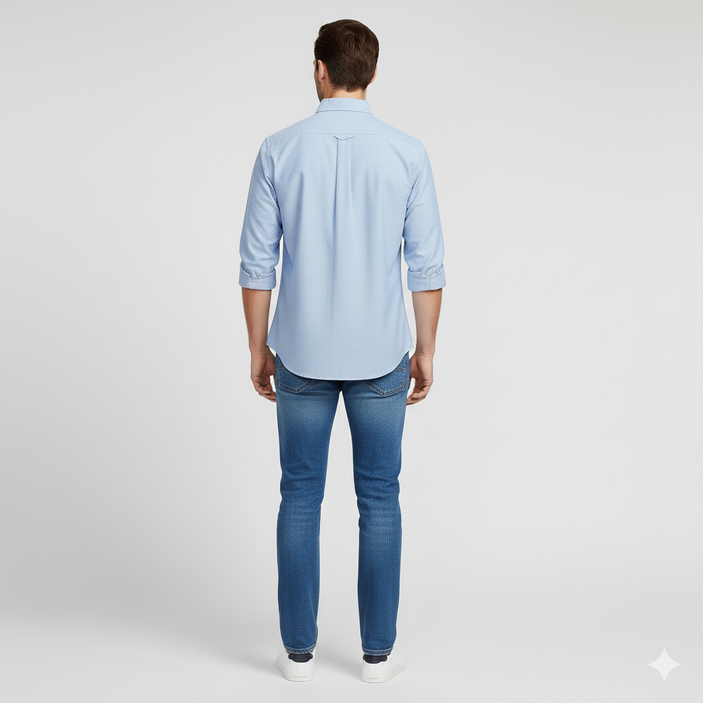 CAMISA OXFORD - CELESTE CIELO - LOGO COLORIDO AZUL RL