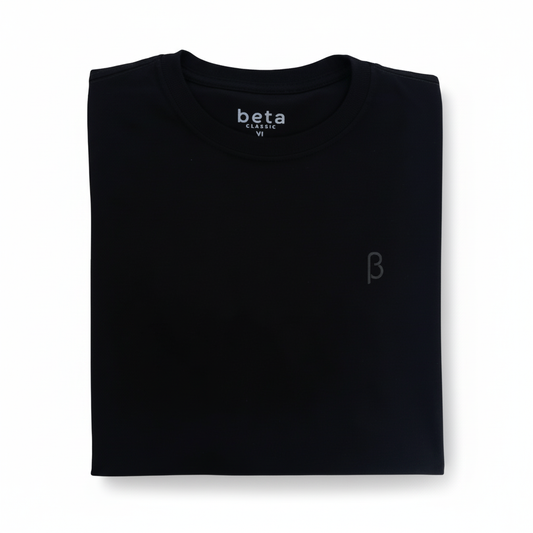 REMERA BASICA - BETA CLASSIC - MINIMALISTA - NEGRO