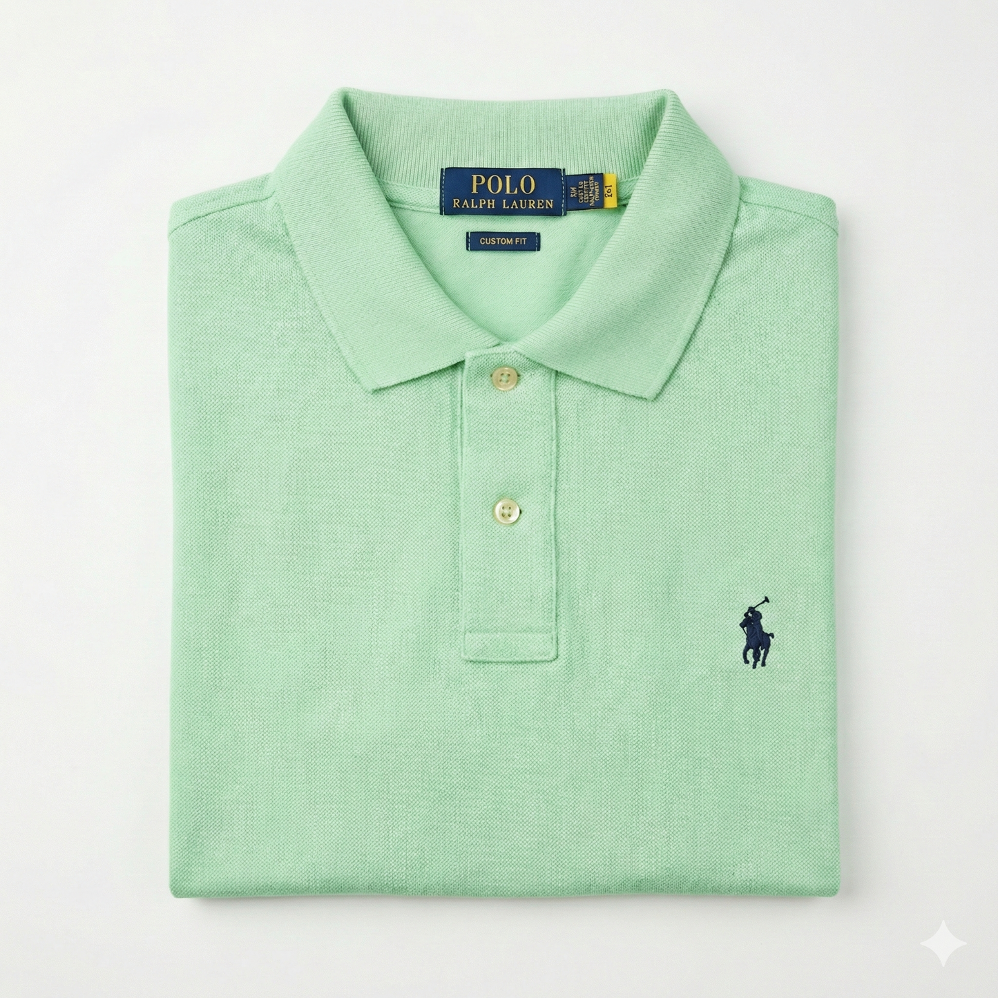 REMERA ESTILO POLO -  VERDE AGUA - LOGO TRADICIONAL RL