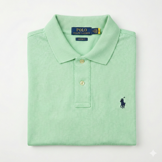 REMERA ESTILO POLO -  VERDE AGUA - LOGO TRADICIONAL RL
