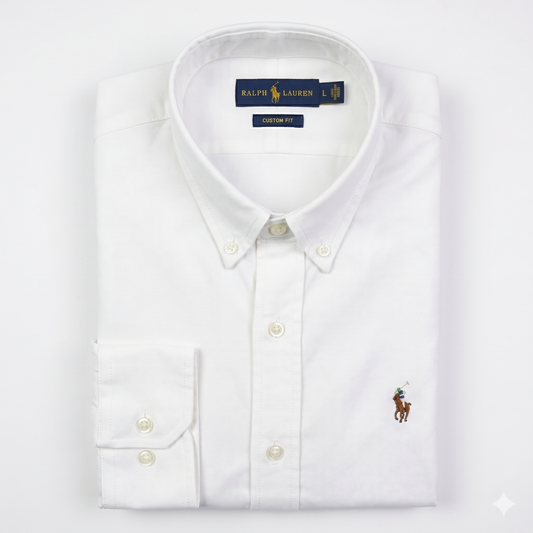 CAMISA OXFORD - BLANCO - LOGO COLORIDO TRADICIONAL RL
