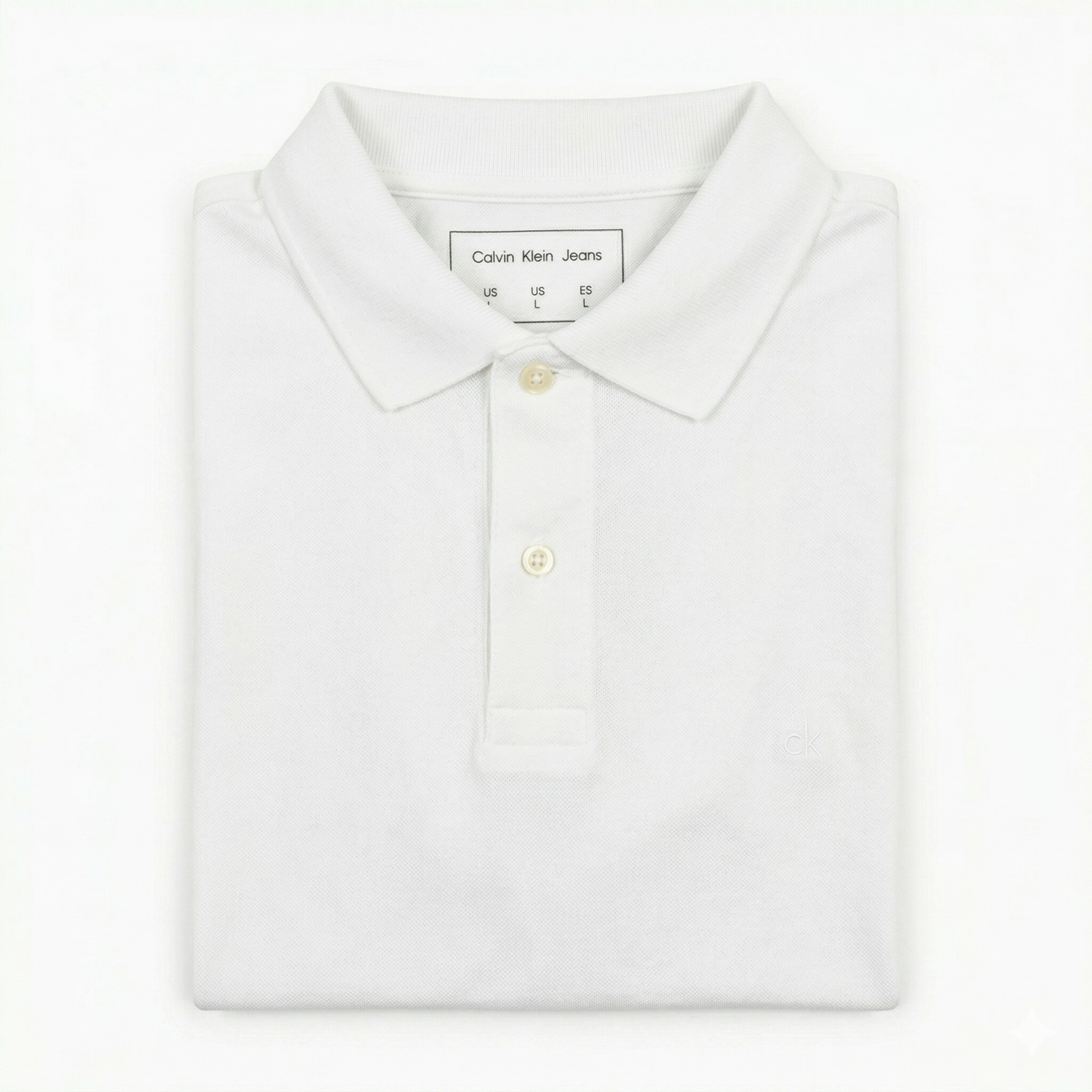 REMERA ESTILO POLO - BLANCO WHITE - LOGO TRADICIONAL CKA