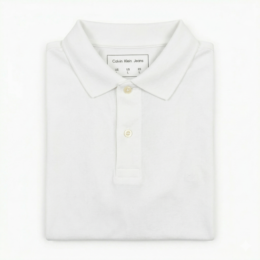 REMERA ESTILO POLO - BLANCO WHITE - LOGO TRADICIONAL CKA