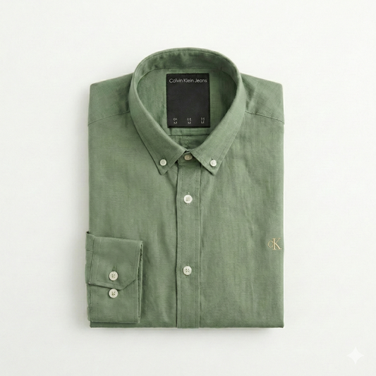 CAMISA LINO - VERDE MATE - LOGO TRADICIONAL CKL