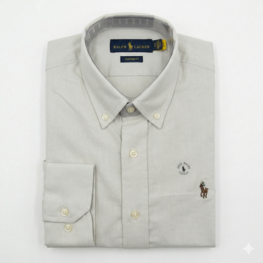 CAMISA OXFORD - BLANCO HIELO - LOGO COLORIDO TRADICIONAL RL