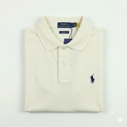 REMERA ESTILO POLO - BLANCO CREMA - LOGO MON RL