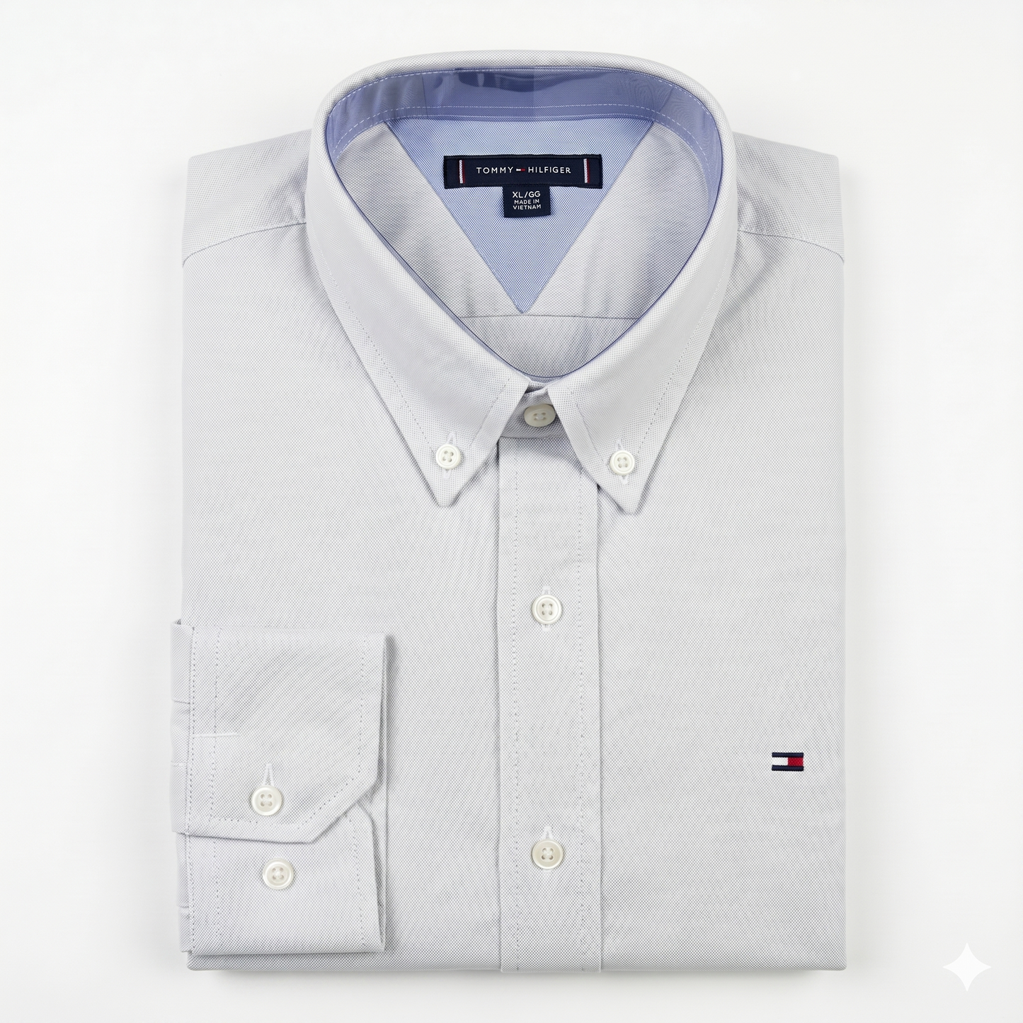 CAMISA OXFORD -  BLANCO HIELO - LOGO COLORIDO TRADICIONAL TH