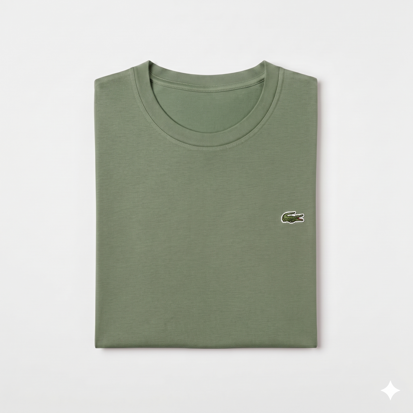 REMERA BASICA CLASICA - VERDE MUSGO - LOGO TRADICIONAL - LC