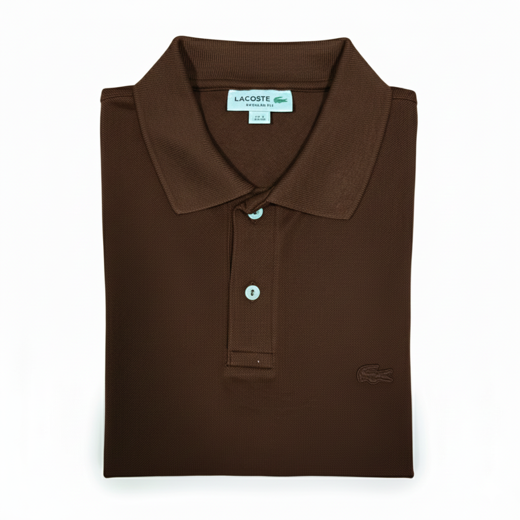 REMERA ESTILO POLO - MARRON CHOCOLATE - LOGO BORDADO LC