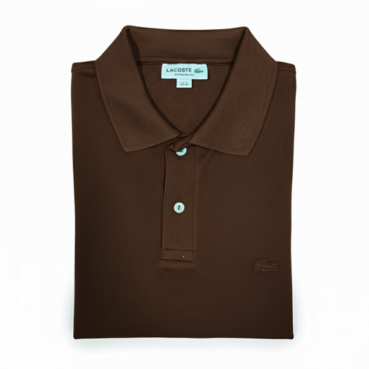 REMERA ESTILO POLO - MARRON CHOCOLATE - LOGO BORDADO LC