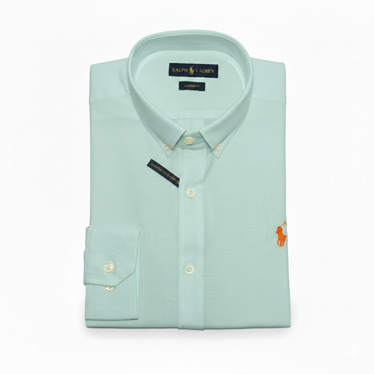 CAMISA TRICOLINI - VERDE AGUA - LOGO COLORIDO NARANJA RL