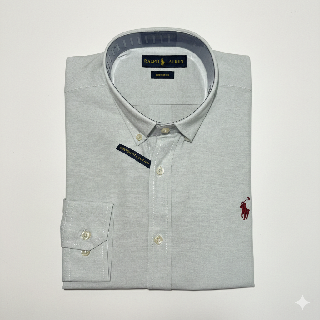 CAMISA TRICOLINI - GRIS CLARO - LOGO COLORIDO GRANATE RL
