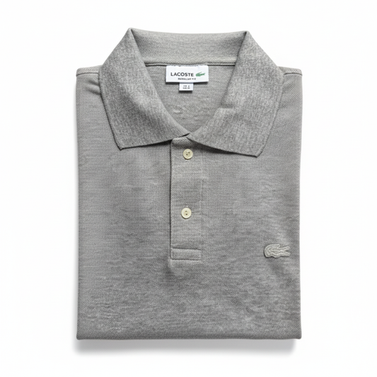 REMERA ESTILO POLO - GRIS CLARO - LOGO BORDADO LC